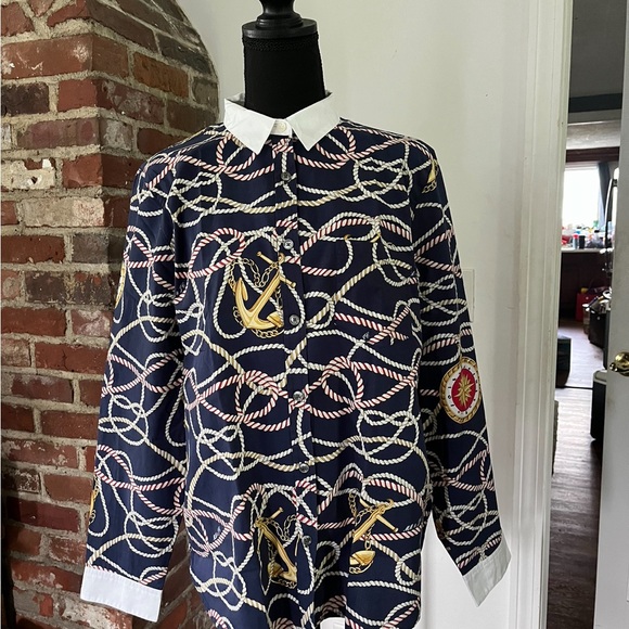 J.Crew collection Marie Marot size  12 nautical print perfect for summer - Picture 1 of 3